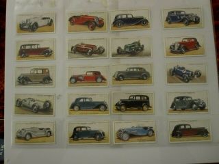 Complete Set 50 Vintage John Player Cigarette Cards - Motor Cars