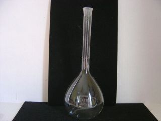 Vintage Pyrex Glass 500 Ml Long Neck Volumetric Lab Flask Made In Usa