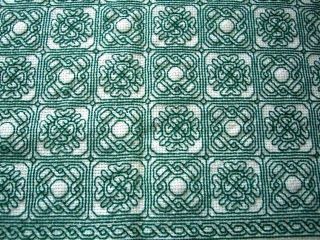 Vintage carefully handmade Green and white embroidered square 3