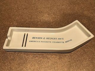 Vintage Benson And Hedges 100s Bent Cigarette Ashtray Advertising Tobacciana Fs