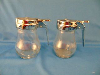 Vintage Syrup Jars 2 Dripcut Style Traex Company Holds 4 Oz.  Liquid Kitchen Art