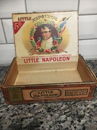 Vintage Wooden Cigar Box,  Little Napoleon,  Oneida York