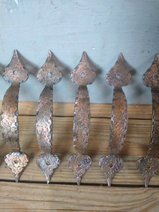 Set of 10 Vintage Hammered Copper Drawer Pulls Cabinet Handles 3