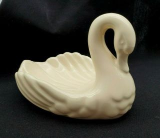 Vintage Andre Richard Porcelain Swan Soap - Trinket Dish Cream Color - Japan