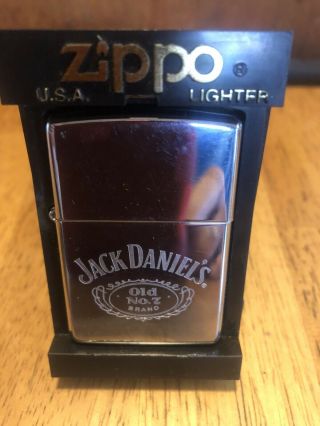 Zippo Lighter - Jack Daniels Old No.  7 Ultralite Chip Emblem Chrome