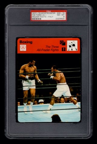 Psa 8 The Three Muhammad Ali & Joe Frazier Fights Sportscaster Boxing Card 46 - 18
