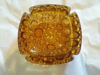 Large Vintage Amber Glass Ashtray In.