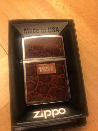 Zippo Lighter ‘leather Celebration 1951’ Pre - Owned 2015