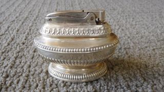 Vintage Ronson Queen Anne Art Deco Silver Plate Table Cigarette Lighter -