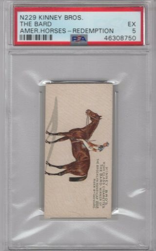 1889 Kinney N229 Famous Running Horses/american Redemption The Bard Graded Psa 5