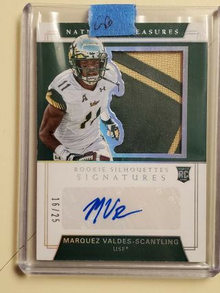 Marquez Valdes Scantling 2018 National Treasures Jumbo Patch Auto Usf Packers