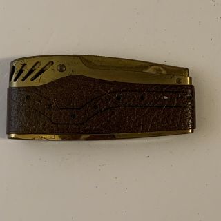 Vintage PRINCE GARDNER LIGHTER Leather Wrapped base 2