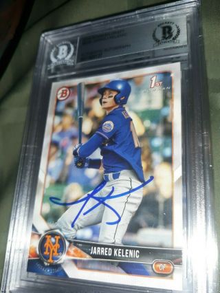 Seattle Mariners Jarred Kelenic Autographed Signed 2018 Bowman Draft Rc Bgs
