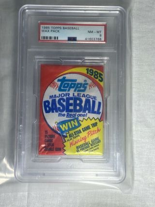 1985 Topps Baseball Wax Pack Psa Graded 8