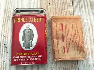Vintage Prince Albert Crimp Cut Pipe And Cigarette Tobacco Tin