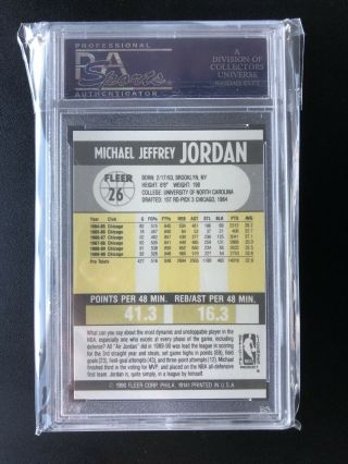 1990 Fleer Basketball Michael Jordan 26 PSA 9 ICONIC CARD 2