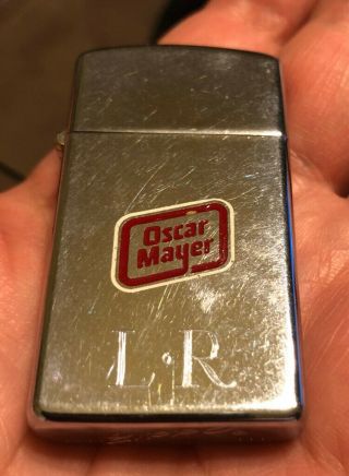 1967 Zippo Slim Oscar Mayer High Polish Chrome Engraved Initials