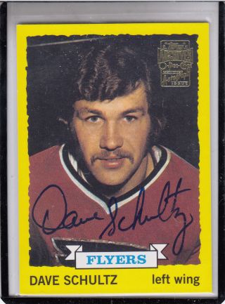 2001 - 02 Topps Opc Archives Dave Schultz " Philadelphia Flyers " Autograph Auto