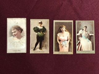 4 Kinney Bros Sweet Caporal Cigarettes Cards Tobacco Color Lillian Russell