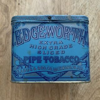 Vintage Edgeworth Pipe Tobacco Tin,  Great Color & Graphics Richmond,  Va
