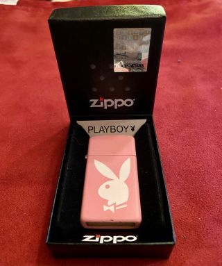 Zippo Playboy Pink Slim Pink Matte Bunnyhead 2008 Box Retired