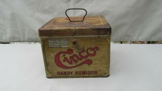 Old Cinco Handy Humidor Cigar Tobacco Tin Litho / Otto Eisenlohr Philadelphia