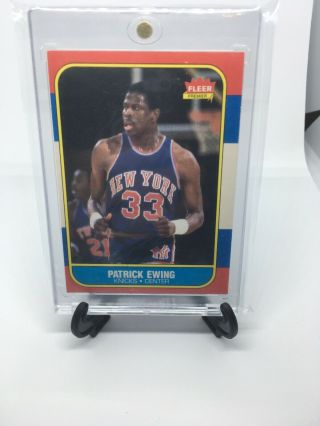Patrick Ewing 1986 - 87 Fleer Rookie Rc Rookie Knicks Hof