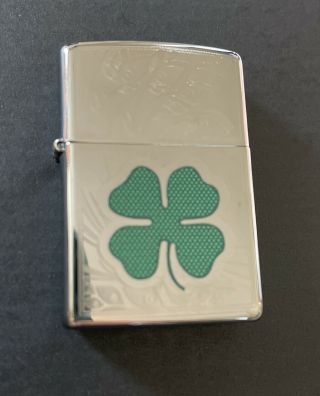 Zippo 24699 Four Leaf Clover Lighter Lucky Irish