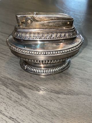 Vintage Ronson Queen Anne Silver Plated Table Top Lighter