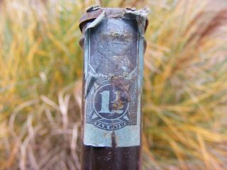 Vintage Metal BRIGGS Pipe Tobacco Mixture Tin Can - w/ Blue 1 1/2 Tax Stamp 2