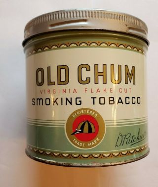 Old Chum Virginia Flake Fine Cut Tabaco Tin Can Empty