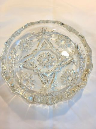 Vintage Clear Glass Star Of David Cigar Ashtray 8 " Anchor Hocking Pressed Large