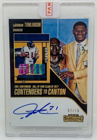 2018 Contenders Ladainian Tomlinson On - Card Auto /10 Canton San Diego Chargers
