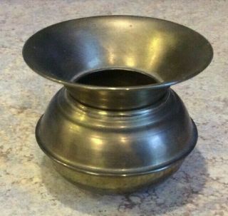 Vintage Small Brass Spittoon Chewing Tobacco,  2&1/4” Tall 3 " Round