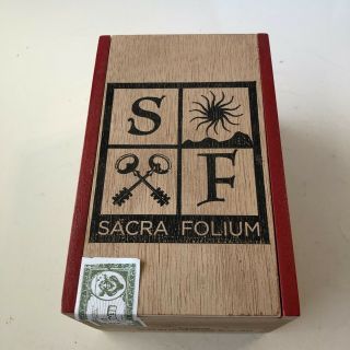Cigar Box Sacra Folium Malus Corona Gorda Empty Wood Stash Box Crafts