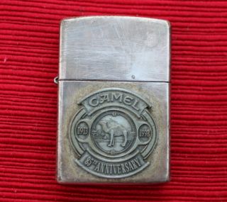 Vintage 1998 Camel Zippo 85th Anniversary Antique Silver Cigarette Lighter Nr