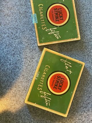 Vintage Lucky Strike Its Toasted Flat Fifties Cigarette Tin.