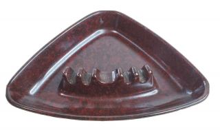 Ashtray Vintage Mid Century Ges - Line Delta Wing Triangle Melamine Red Black 1ct