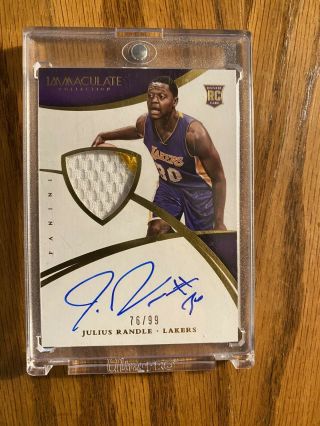 Julius Randle 2014 - 15 Panini Immaculate Auto Patch Jersey Number 76/99 Lakers