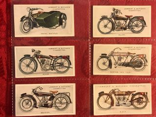 1923 Lambert & Butler 6 Card Subset - Motorcycles - Cigarette Cards - Scarce - Vg - Ex
