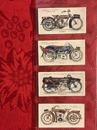 1923 LAMBERT & BUTLER 8 CARD SUBSET - MOTORCYCLES - CIGARETTE CARDS - SCARCE - VG - EX 3