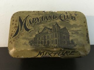 Vintage Empty Maryland Club Tobacco Tin - Antique - Advertising
