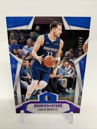 2019 - 20 Rookies And Stars Luka Doncic /49 2nd Year Purple Parallel Mavs W/ Mag