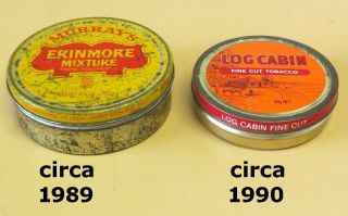 Two Vintage Tobacco Tins | Log Cabin & Murry 