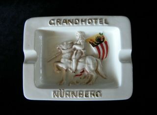 Vintage Grand Hotel Nurnberg Ceramic German Ashtray