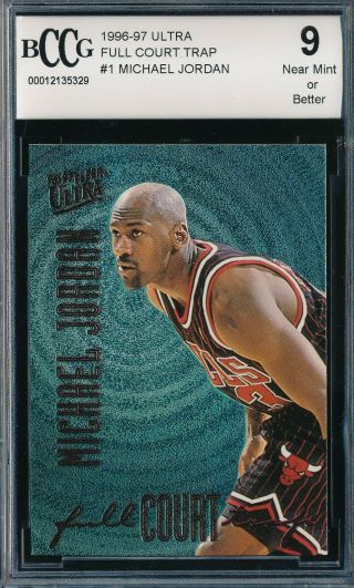 Michael Jordan 1996 - 97 Fleer Ultra Full Court Trap Bccg 9 Insert Card 1 Bgs