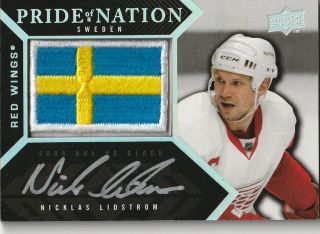 Lidstrom 2008 - 09 Ud Black Pride Of A Nation Auto Patch /25