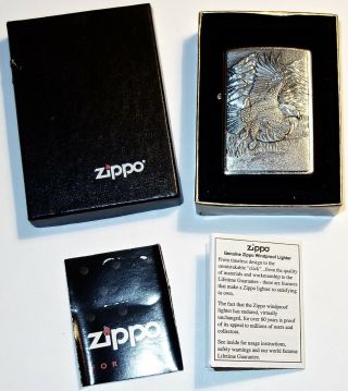 Early Vintage Zippo Lighter With Eagle W/papers Nr