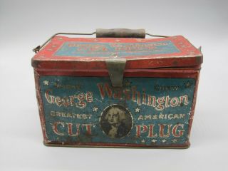Vintage George Washington Cut Plug Tobacco Lunch Box R.  J.  Reynolds Winston Salem