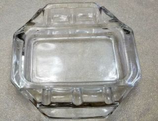 Vintage Crystal Clear Glass Heavy Duty Ashtray